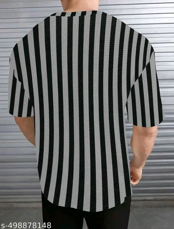KAJARU MEN SELF DESIGN RELEX FIT T SHIRT FOR MEN AND BOYS - M