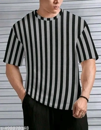 KAJARU MEN SELF DESIGN RELEX FIT T SHIRT FOR MEN AND BOYS - Xl