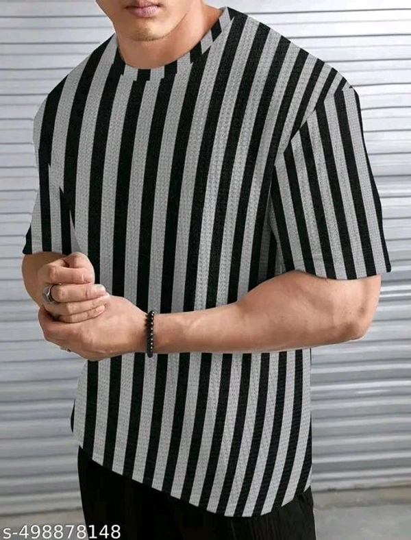 KAJARU MEN SELF DESIGN RELEX FIT T SHIRT FOR MEN AND BOYS - Xxl