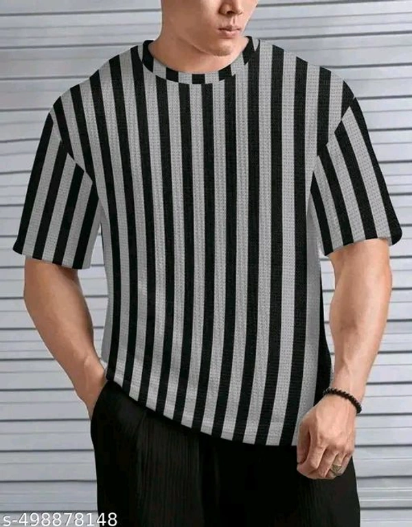 KAJARU MEN SELF DESIGN RELEX FIT T SHIRT FOR MEN AND BOYS - Xxl