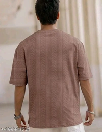 Force Men Solid Casual Brown T-Shirt - M