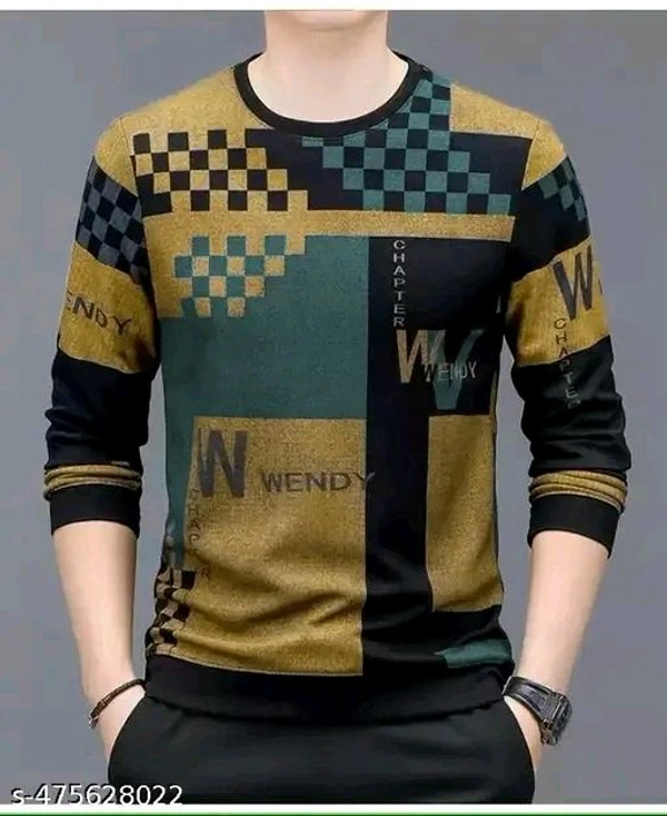 en’s Modern Printed T-Shirt – Long Sleeve, Comfortable Fit - Xl