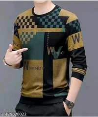 en’s Modern Printed T-Shirt – Long Sleeve, Comfortable Fit - Xl