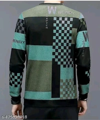 en’s Modern Printed T-Shirt – Long Sleeve, Comfortable Fit - L