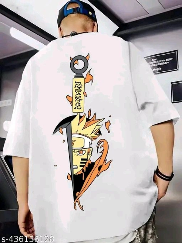Maniac Men's Typography Oversize Round White Tshirts - L