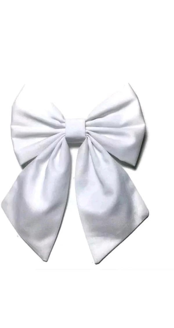 Hair bow clip - L, White