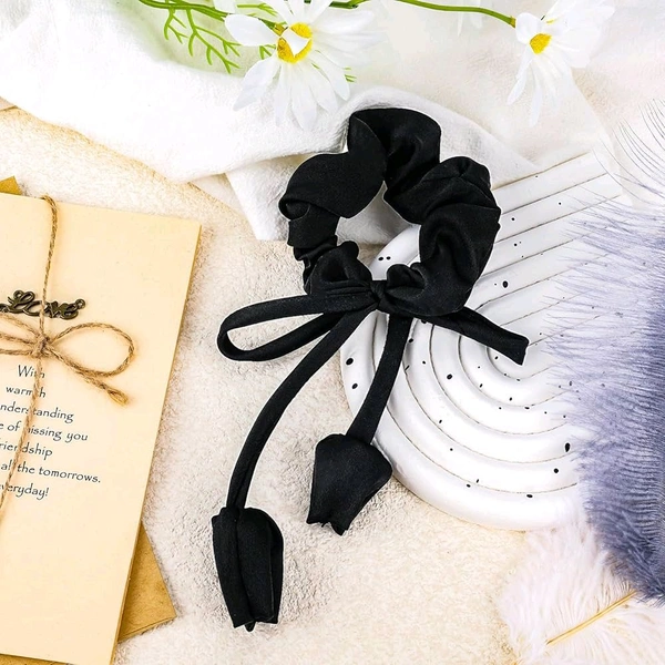 tulip scrunchie  - Black, medium