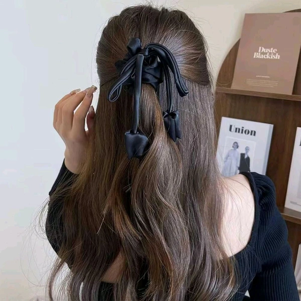 tulip scrunchie  - Black, medium
