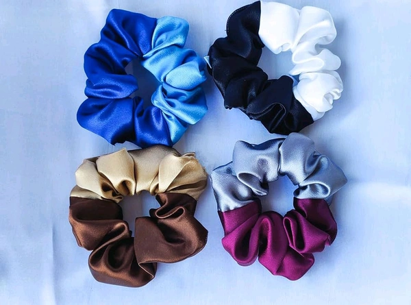 double shade scrunchie - Cornflower Blue