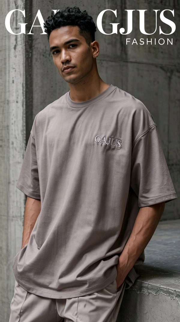 Luxury And Primium Oversized T-shirt For Men  - Gray, M L XL XXL