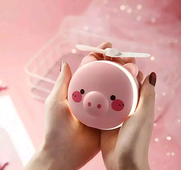 Potable 3 in 1 Cartoon LED makeup Mirror  - Cotton Candy, Free Size
