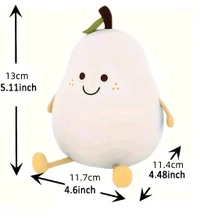 Cute Sillicon Pear Night Fluorescent Light - White, Free Size