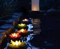BM Ecom Sensor Water Floating Smokeless Lotus Candles - Free Size