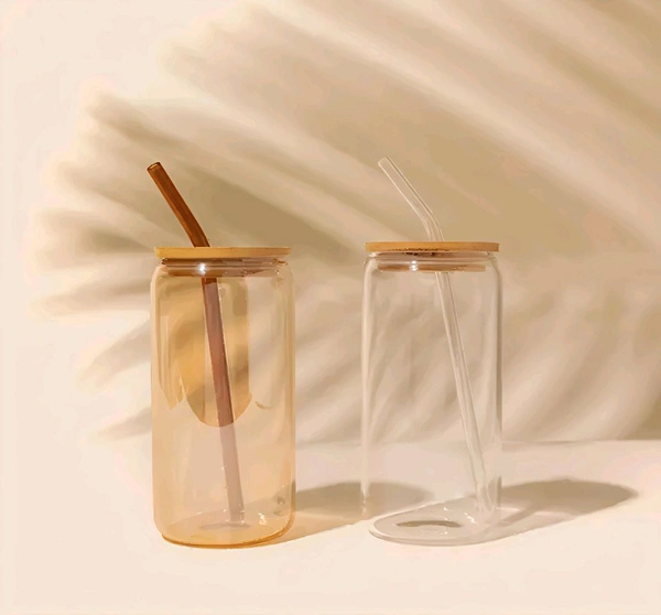 Coffee,Juice, Soft drink Tumbler With Straw And Wooden Lid (Pack Of 2) - Free Size
