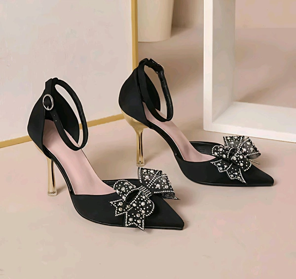 Women's Black Heels  - Black, IND -7