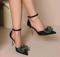 Women's Black Heels  - Black, IND -7