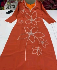 Women's Kurta Set - Blaze Orange, L