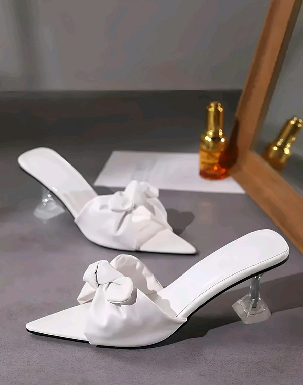 Women's Block Heel - White, IND-5