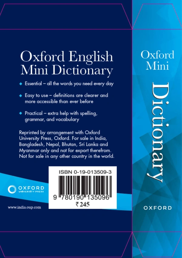 Oxford Mini English Dictionary Latest Indian edition (Hardcover and original edition)
