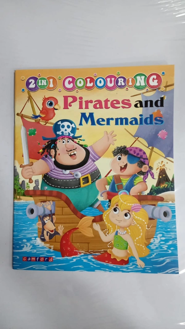 2 IN 1 COLOURING PIRATES AND MERMAIDS