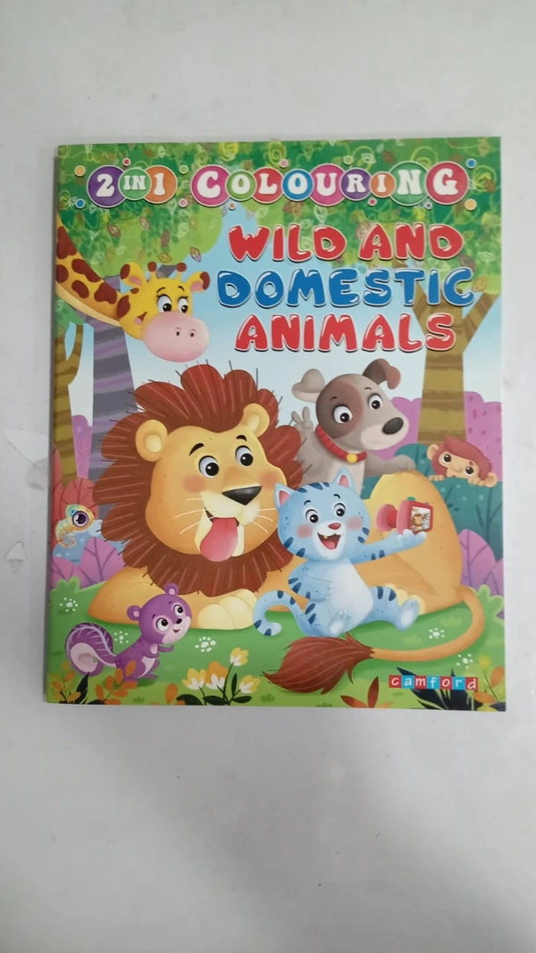 2 IN 1 COLOURING WILD AND DOMESTIC ANIMALS