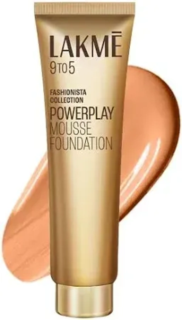 LAKME 9TO5 FASHIONISTA COLLECTION POWERPLAY MOUSSE FOUNDATION 25G  - ROSE IVORY