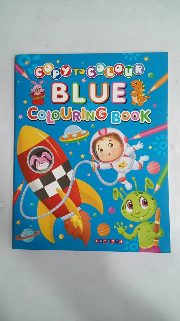 COPY TO COLOUR BLUE COLOURING BOOK