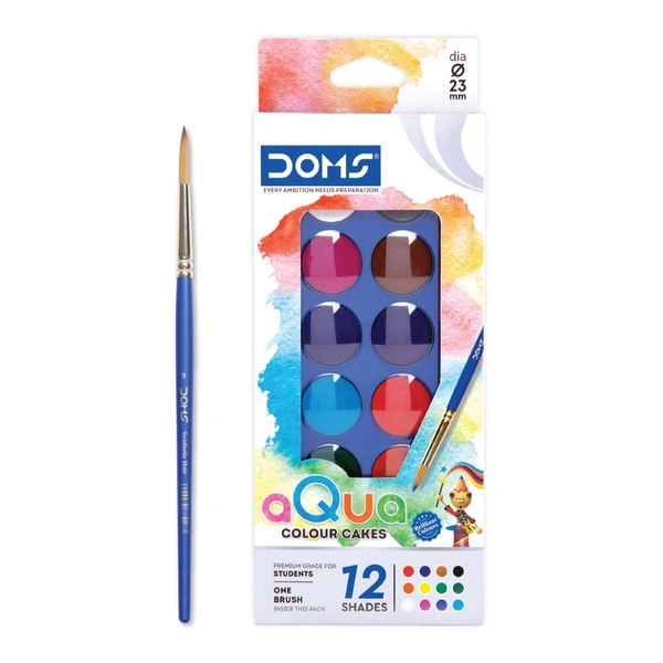 DOMS AQUA COLOUR CAKES 12 SHADES