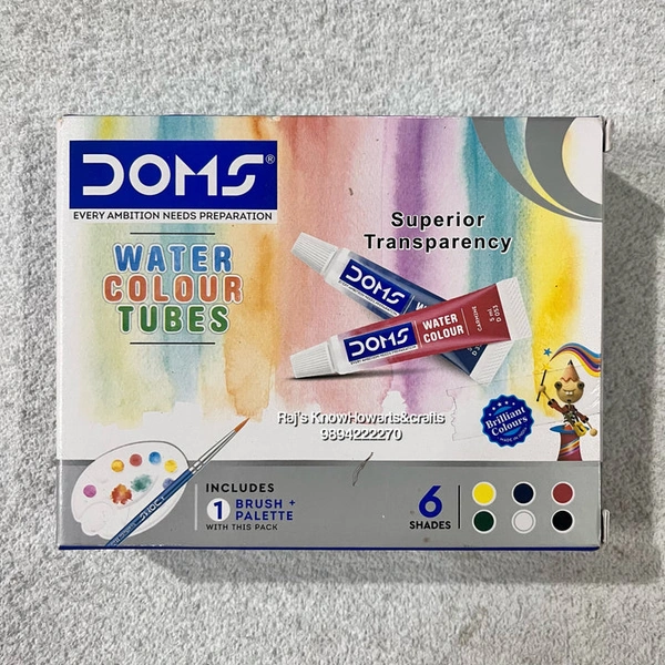 DOMS WATER COLOUR TUBES 6 SHADES