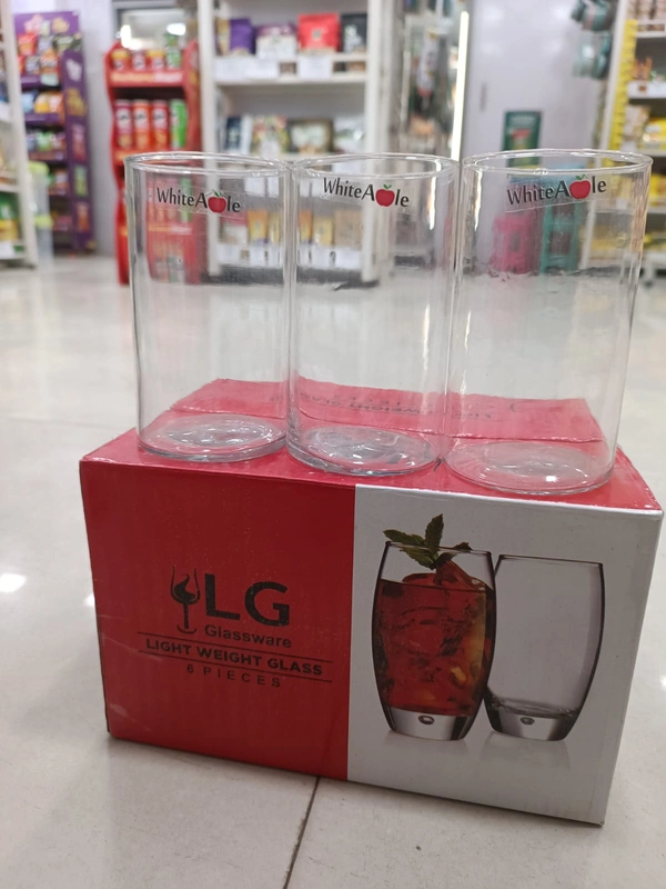 GLASSWARE LIGHT WEIGHT GLASS 6PIECES