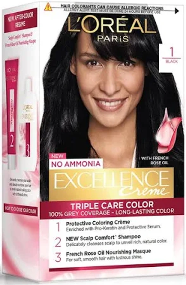 LOREAL NO AMMONIA EXCELLENCE CRÈME 1 BLACK COLOR