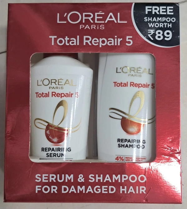 LOREAL TOTAL REPAIR SERUM 80ML & SHAMPOO 82.5ML FOR DAMGED HAIR COMBO
