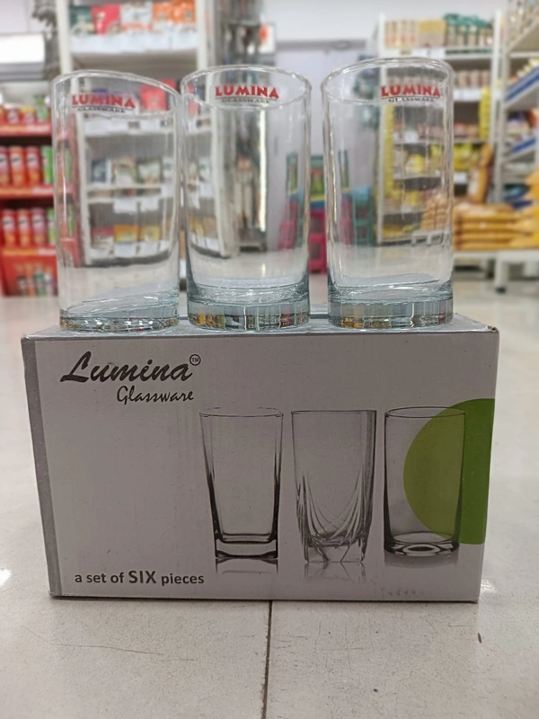 LUMINA GLASSWARE A SET OF SIX PIECES