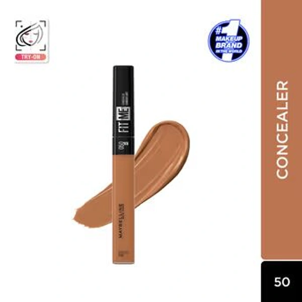 Maybelline New York Fit Me Concealer, Oil-free Liquid Concealer for Oily & Dry Skin - 50
