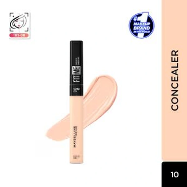Maybelline New York Fit Me Concealer, Oil-free Liquid Concealer for Oily & Dry Skin - 10