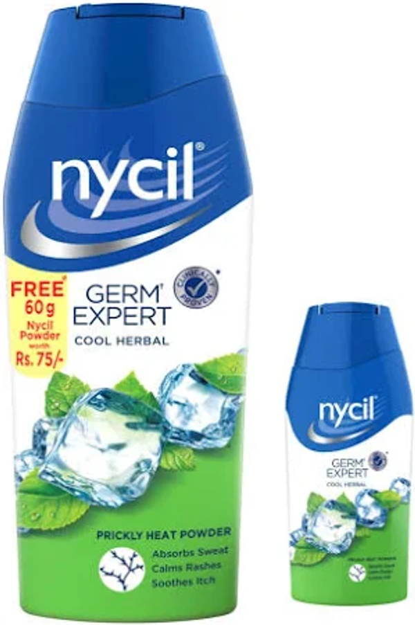 NYCIL GERM EXPERT COOL HERBAL FREE 60G NYCIL POWDER 150G