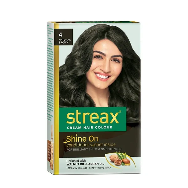 STREAX CREAM HAIR COLOUR 4 NATURAL BROWN