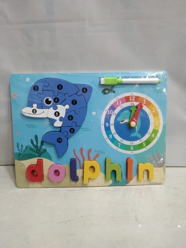 WOODEN DOLPHIN PUZZLE TRAY 1