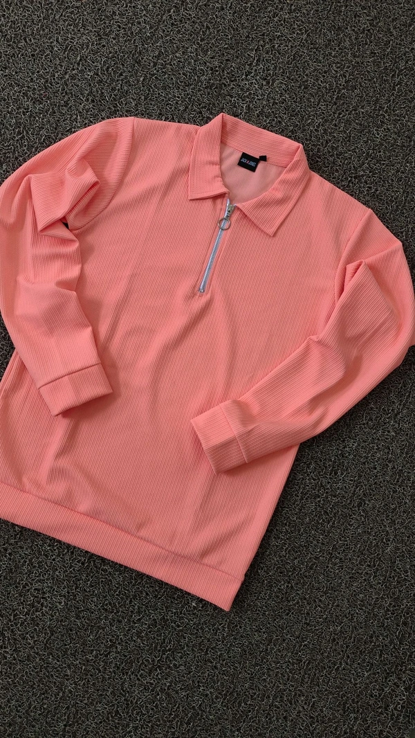 FULL SLEEVE  ZIPPER COLLAR MODEL - M L XL, Wild Watermelon