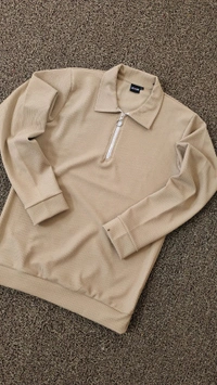 FULL SLEEVE  ZIPPER COLLAR MODEL - M L XL, Brown Rust