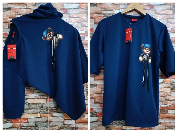 Teddy T-Shirt - M L XL, Navy Blue