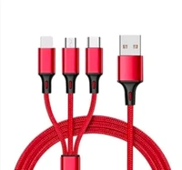 Adapter With 3 In 1 Cable  - Red