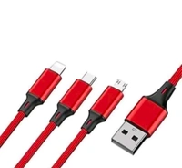 Adapter With 3 In 1 Cable  - Red