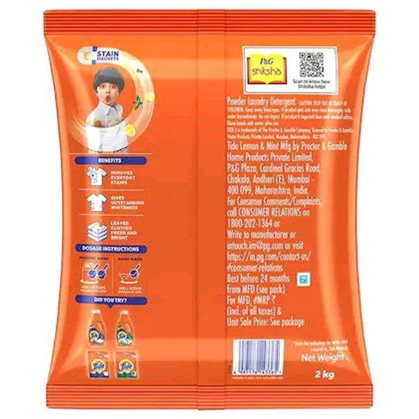 Tide Plus Double Power Lemon & Mint Detergent Powder 2 kg