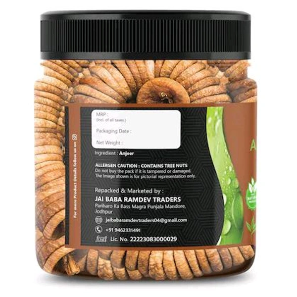 ARYIONUTS Premium Organics Dry Fruits Afghani Anjeer - 500gm | Dried Figs | Natural, Rich in Iron, Fibre & Vitamins Anjeer Figs | Afghanistan Anjir Dry Fruit Jar Pack - (500gm)