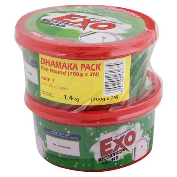 Exo Touch & Shine Anti-Bacterial Dishwash Bar 700 g (Pack of 2) (Free scrubber)