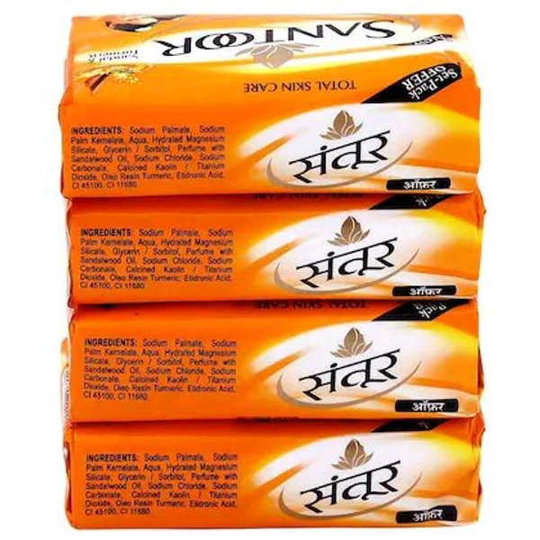Santoor Sandal & Turmeric Soap 125 g (Pack of 4)