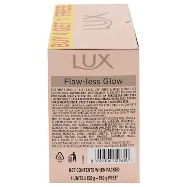 Lux Jasmine & Vitamin E Velvet Glow Skin Soap Bar 150 g (Buy 4 Get 1 Free)