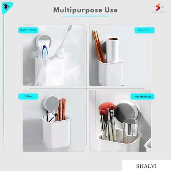 Varniraj Import & Export Household Item Bathroom Wall Mount Bathroom Set Squeezing Toothpaste Brush Holder/Wall Mounted Storage Adhesive Make Up Brush Custom Tooth Paste Holder Multipurpose Pack Of 1