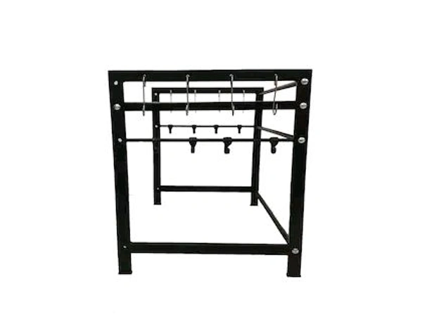 DRY LINE Microwave Oven Stand Adjustable Metal Shelf Rack with Hooks Kitchen Organizer Made in India